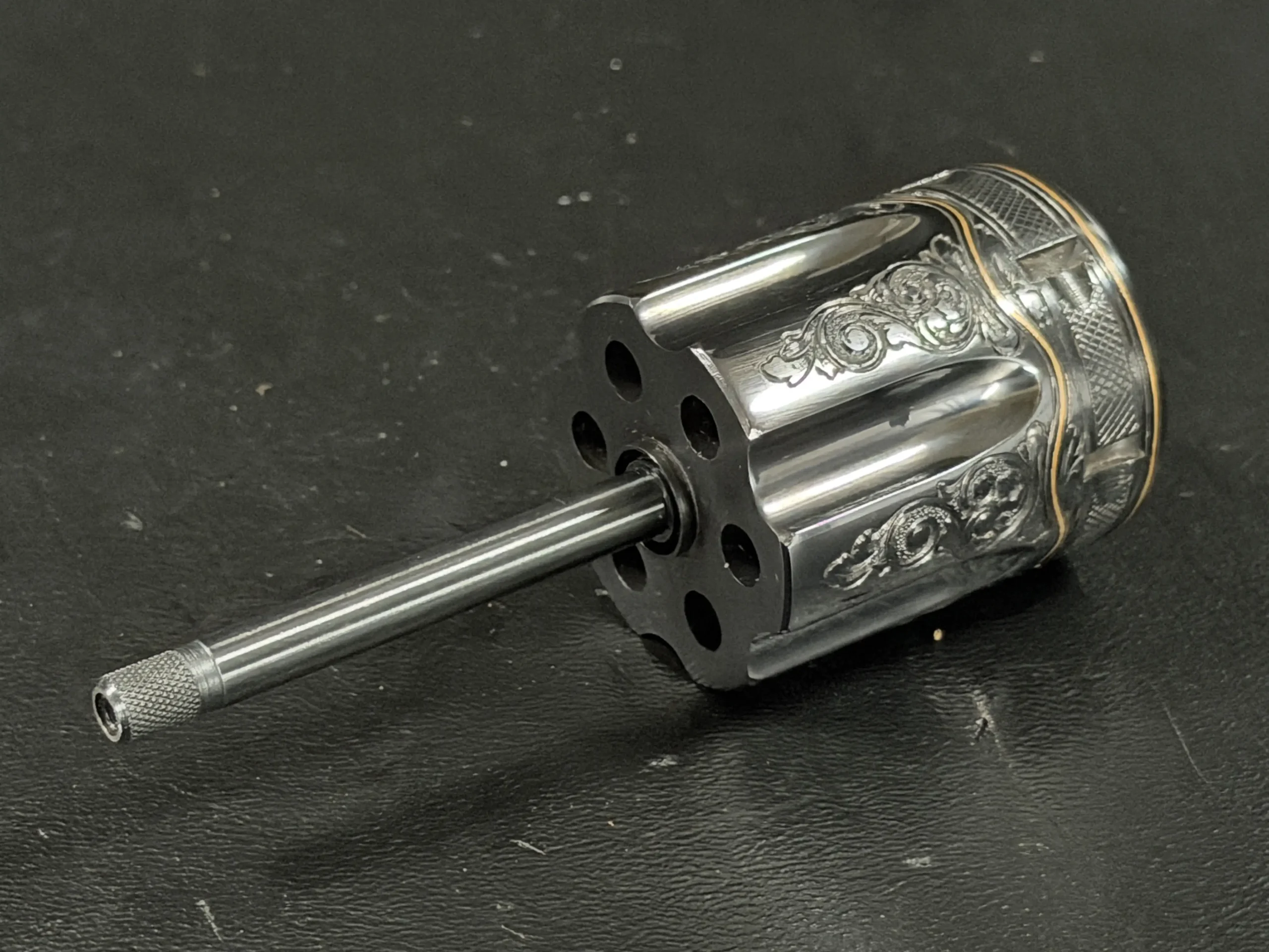 S&W Model 53 Engraved Revolver Detailed Cylinder Engraving