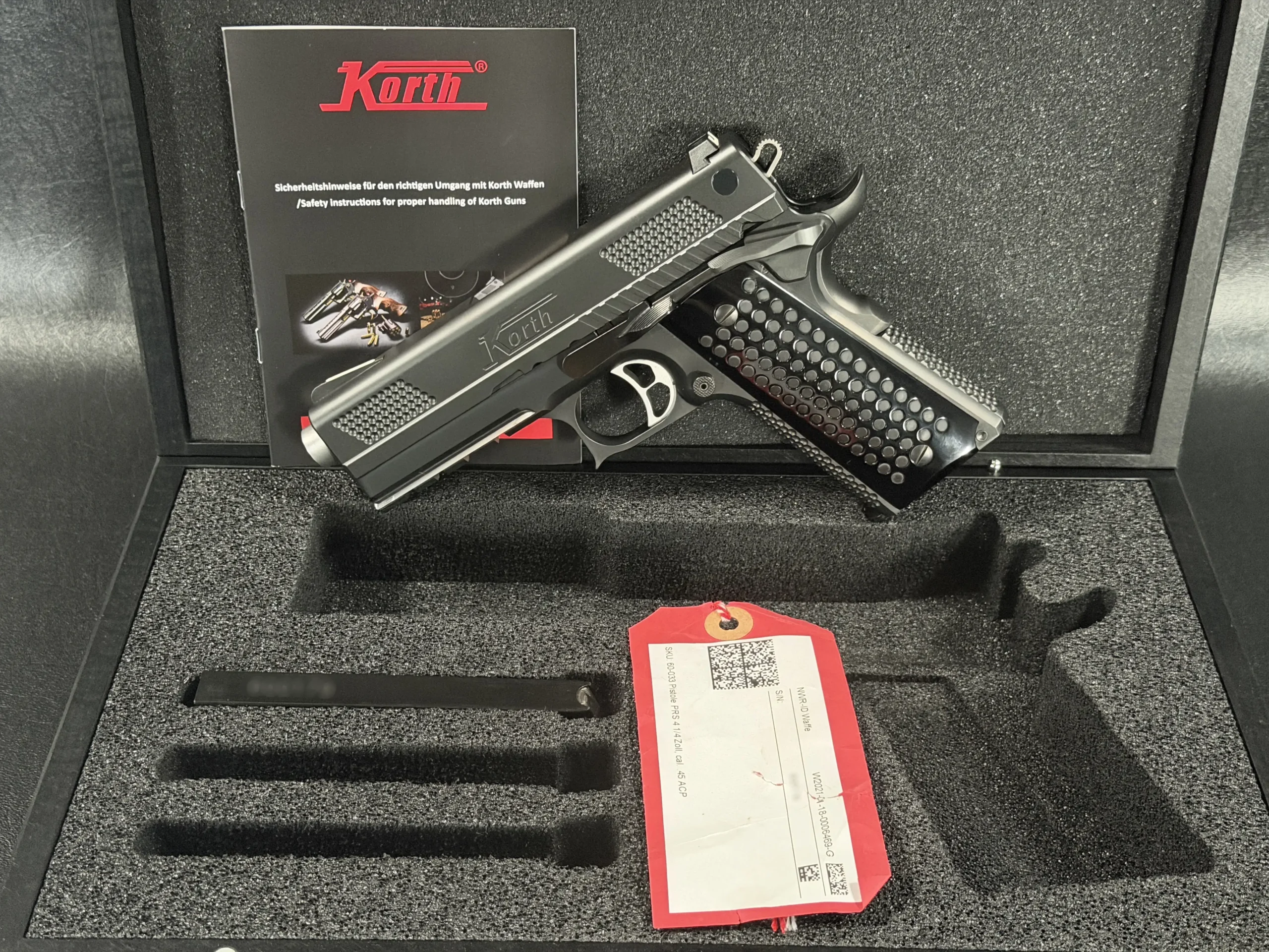Black Korth PRS 4.25 45 ACP Pistol