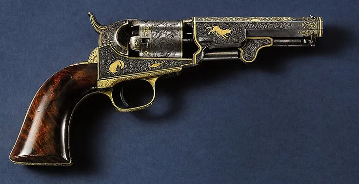 Gold-Inlaid Colt Model 1849 Pocket Revoler