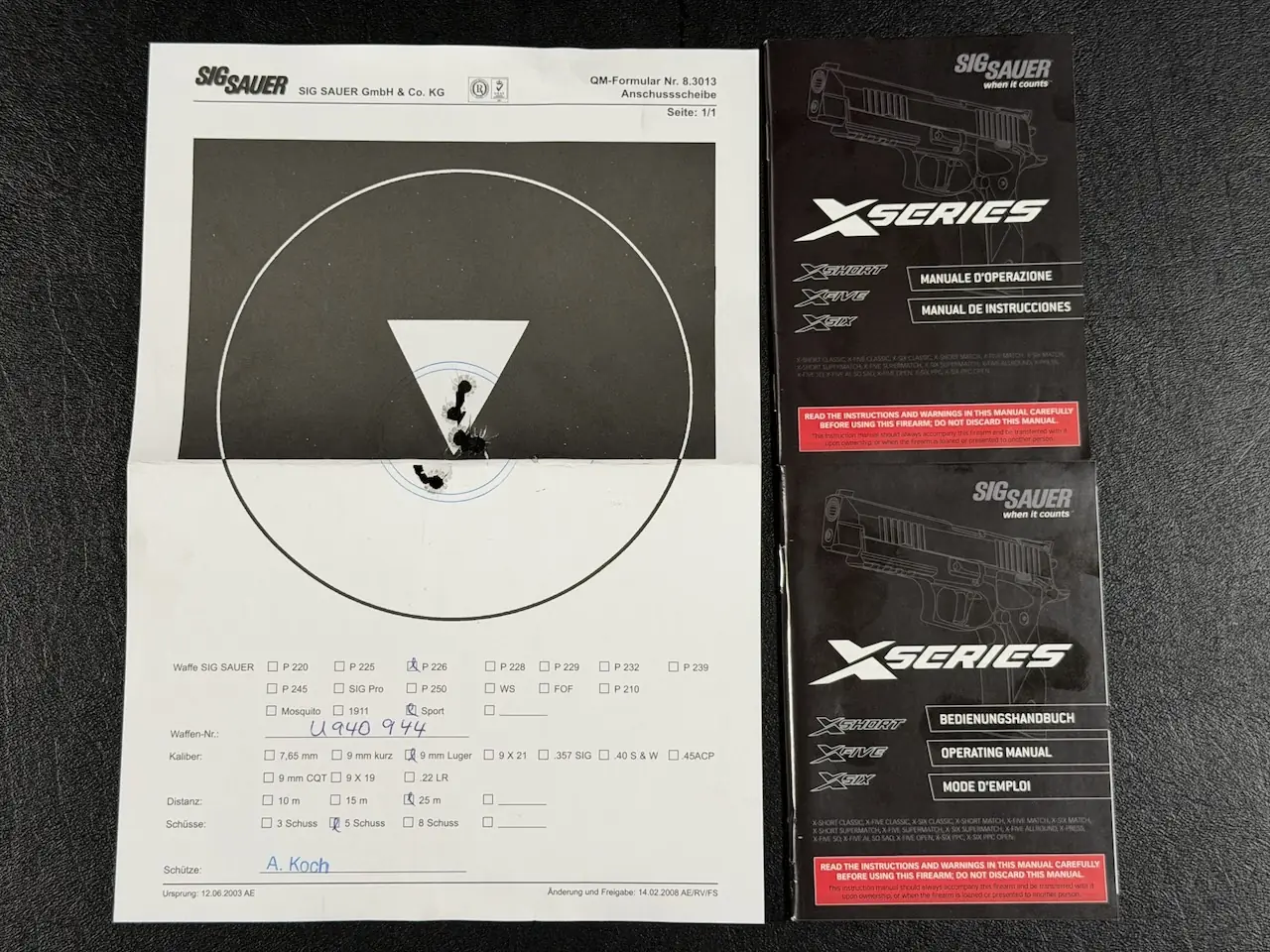 SIG P226 X6 Supermatch Skeleton Details