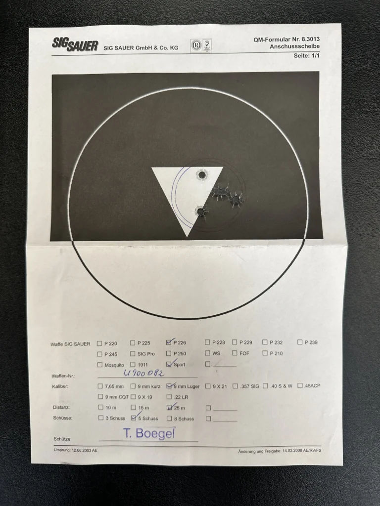 SIG Sauer P226 X-5 Short Silver Target SN - U900082