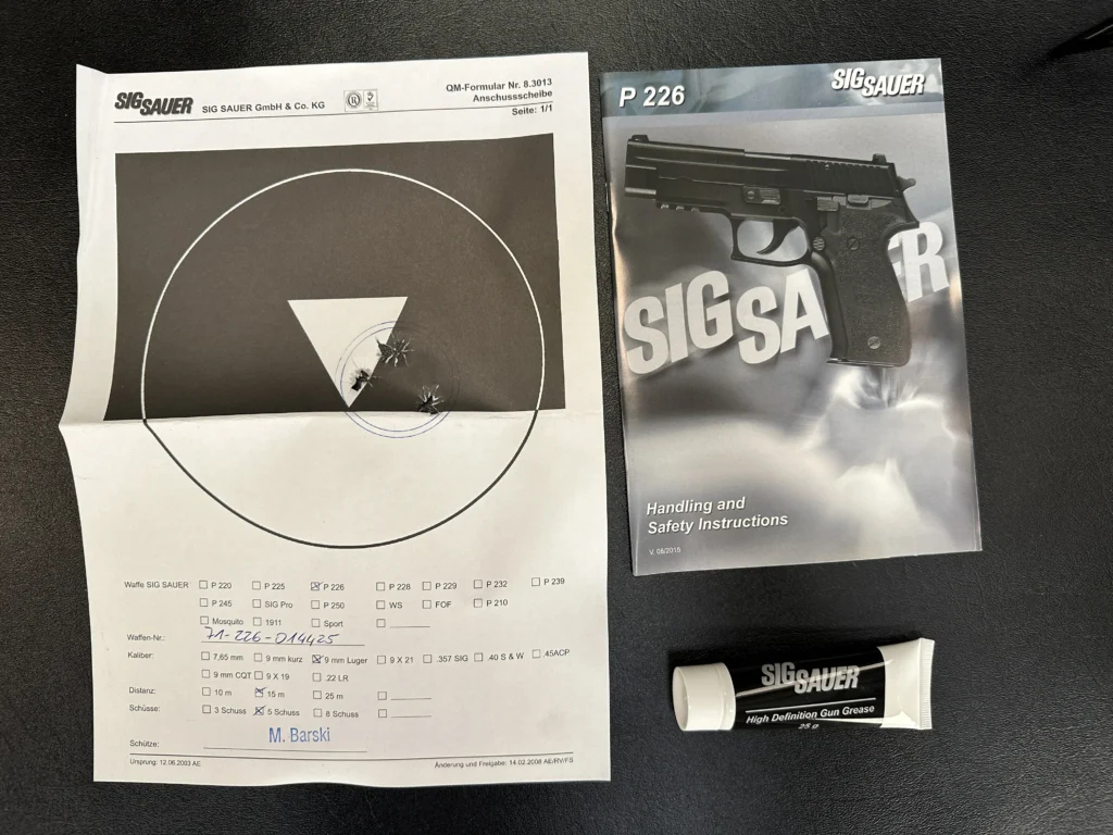 Sig P226 LDC II Documents SN 71-226-014425