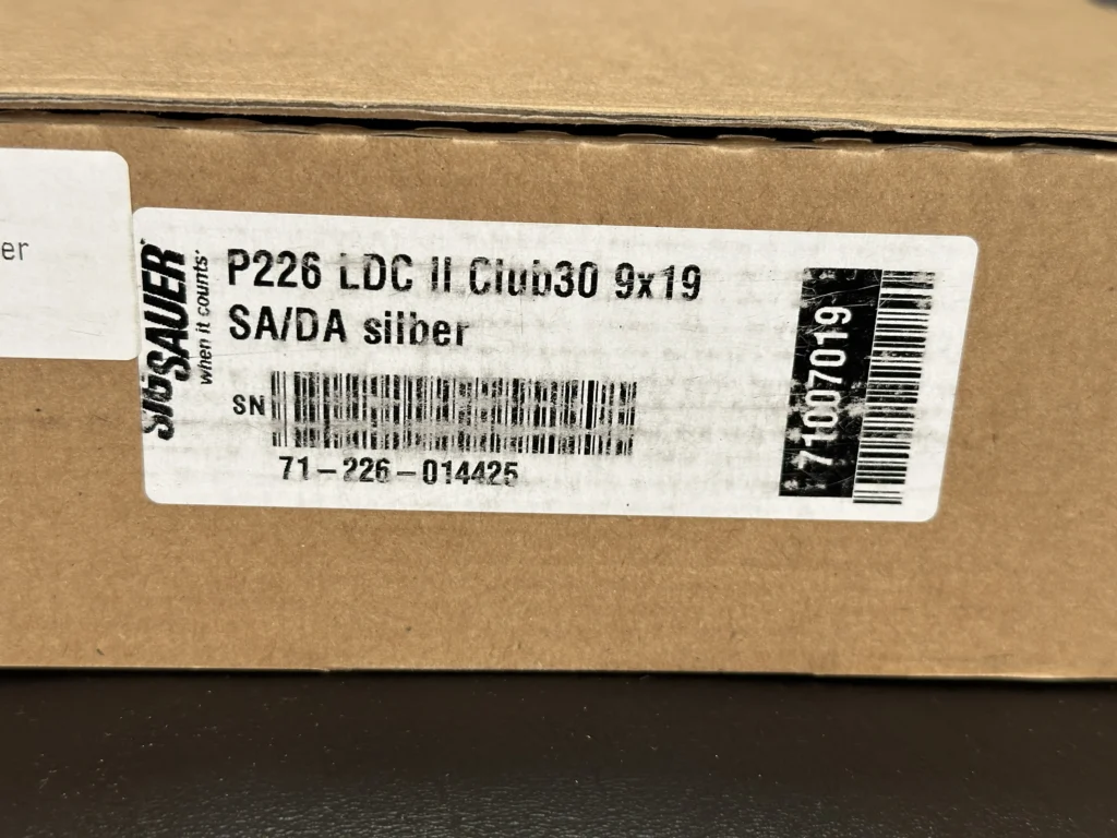 Sig Sauer P226 LDC II Club30 Box SN 71-226-014425