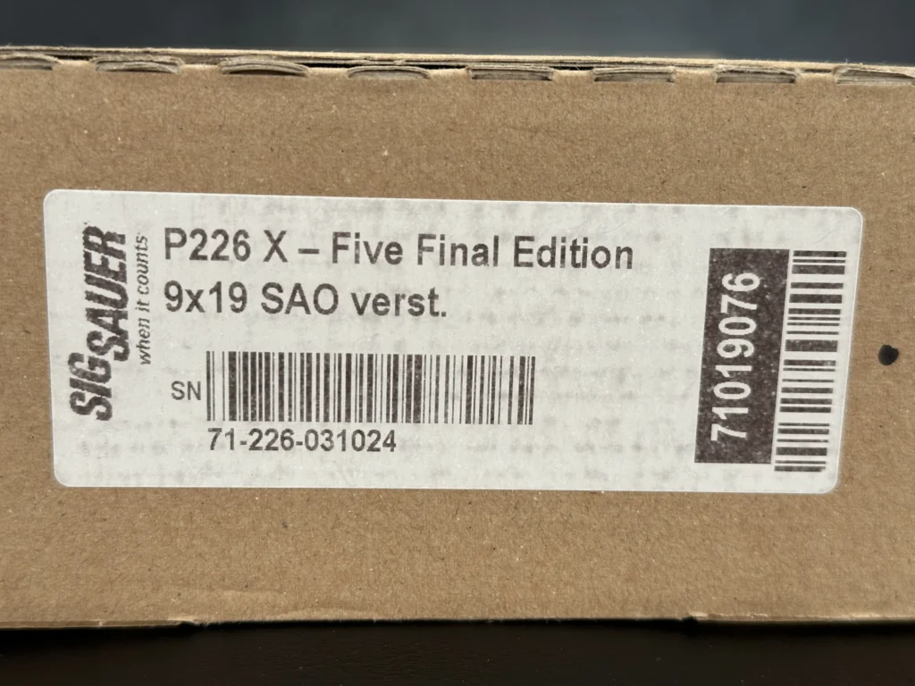 Sig Sauer P226 X-Five Final Edition Box SN - 71-226-031024