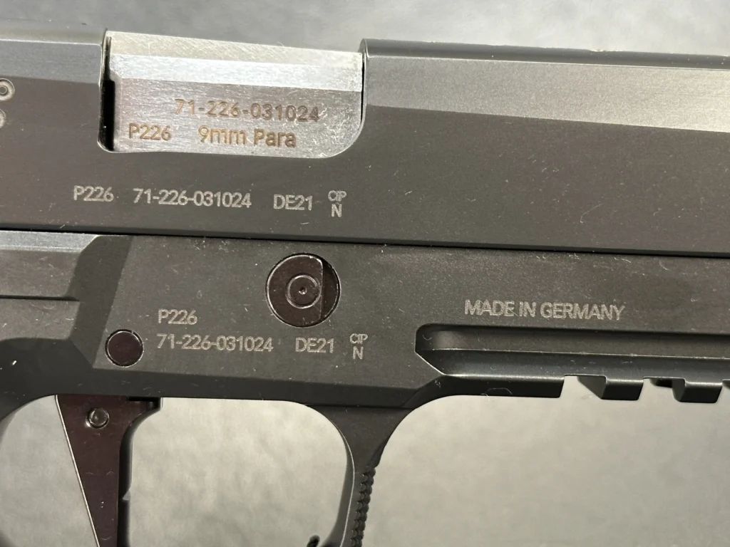 Sig Sauer P226 X-Five Final Edition Close-up SN - 71-226-031024