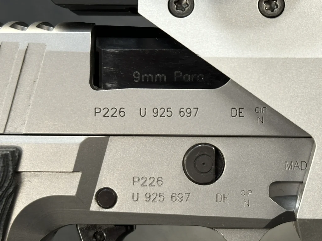 Sig Sauer P226 X-Five Open Skeleton Close-Up SN - U925697