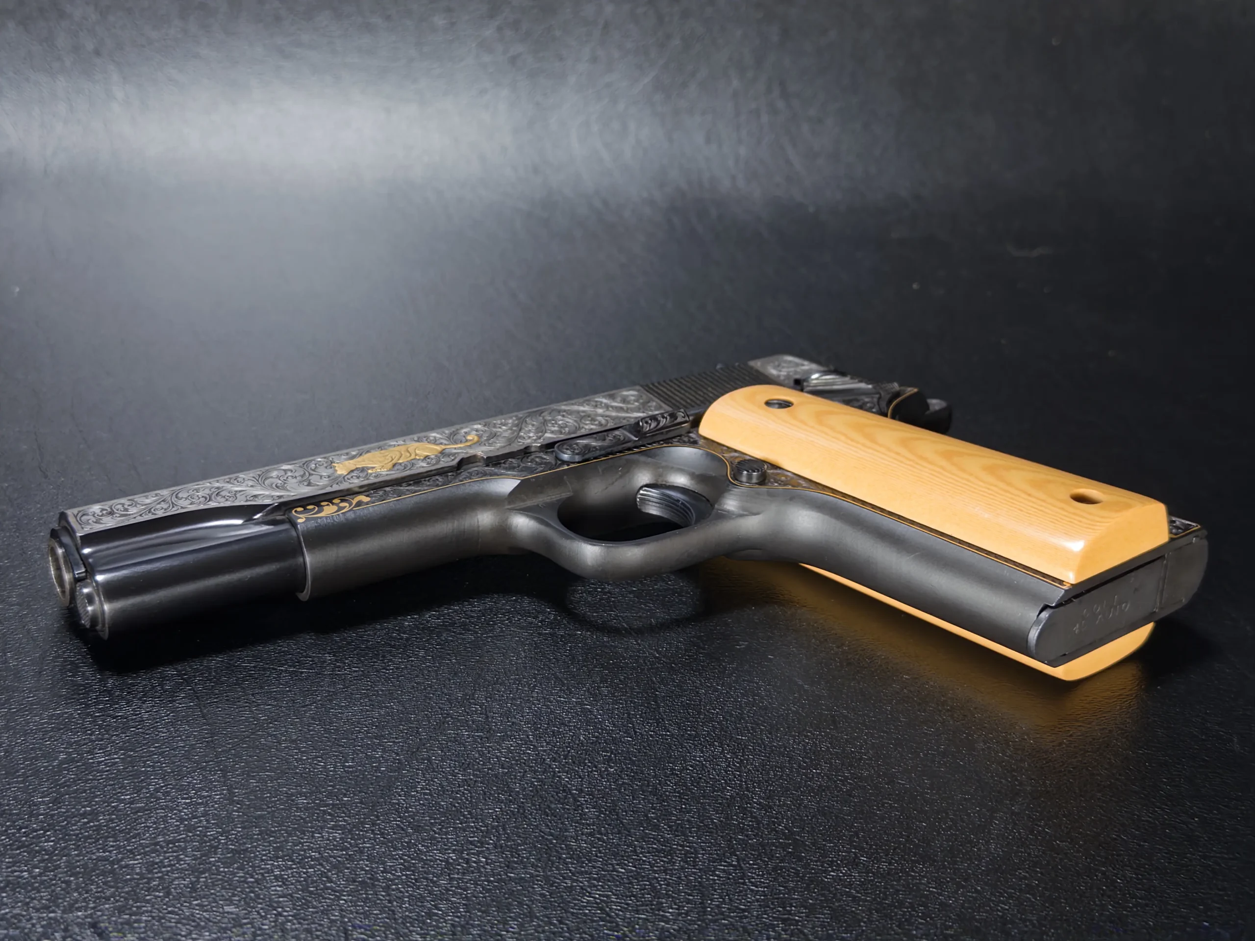 ray viramontez floral engraving colt government pistol