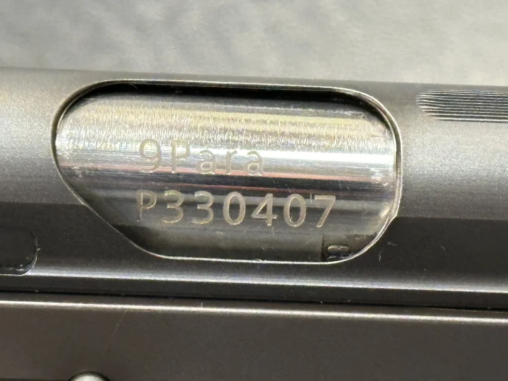 sig arms p210 5 heavy frame closeup slide