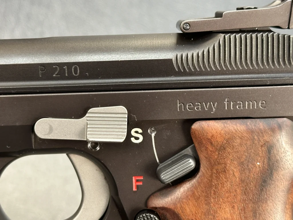 sig arms p210 5 heavy frame left side