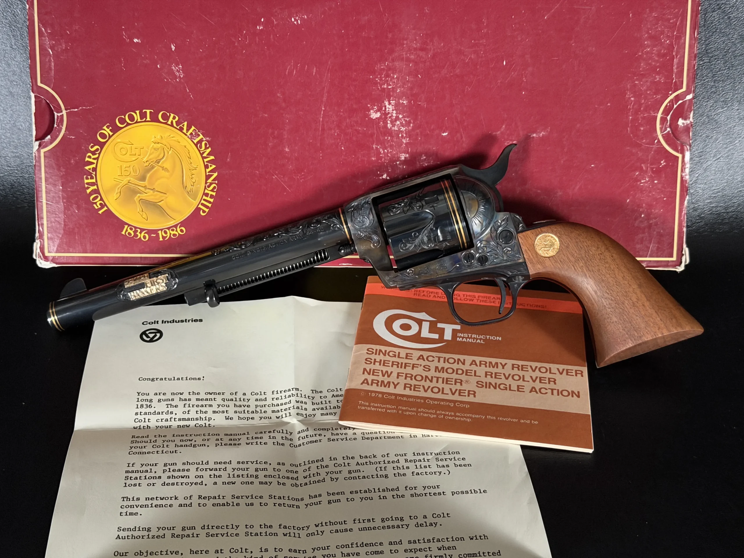 Engraved Colt Single Action Army The First Bankers