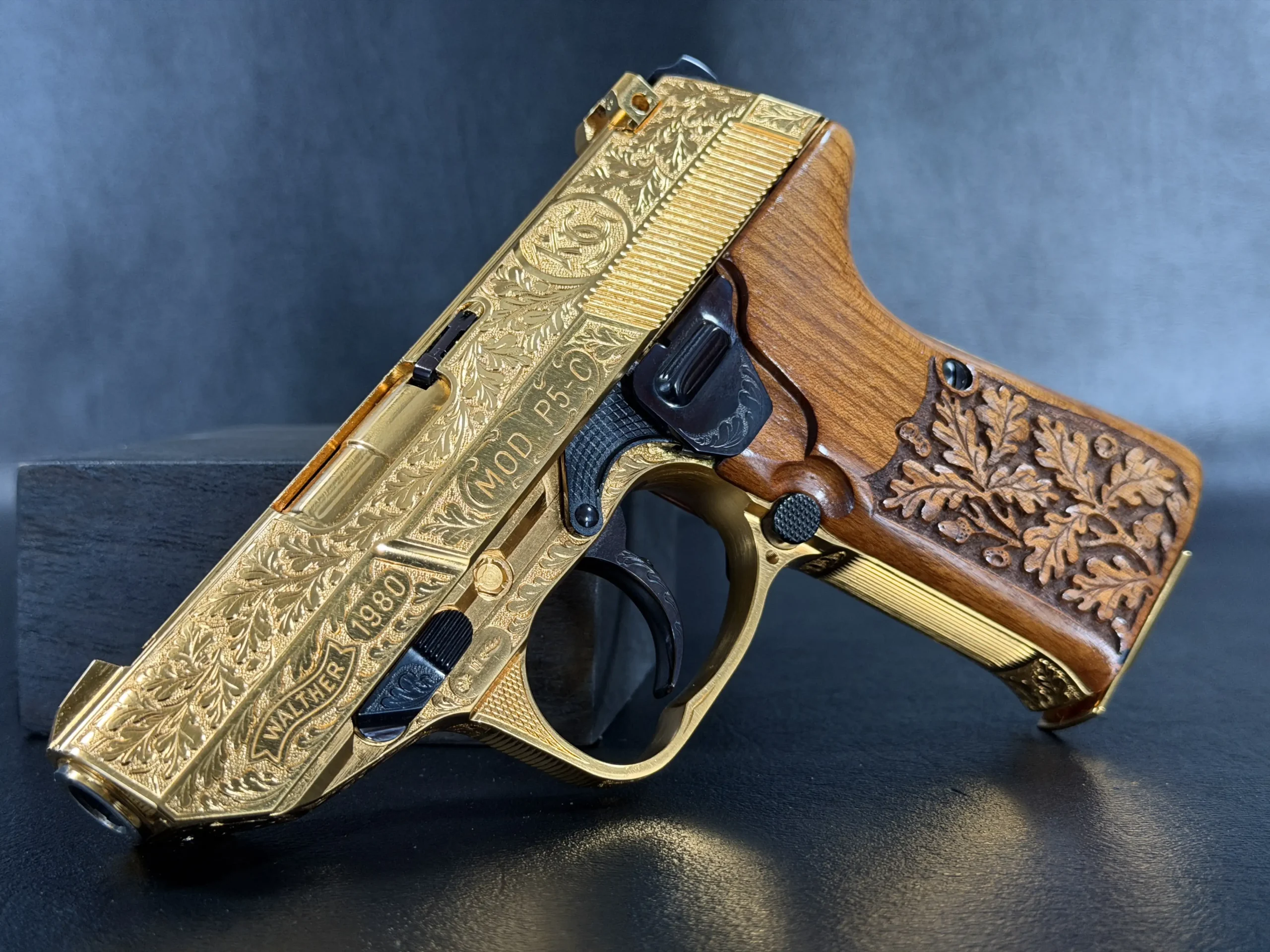 Engraved Walther P5C Gold Finish