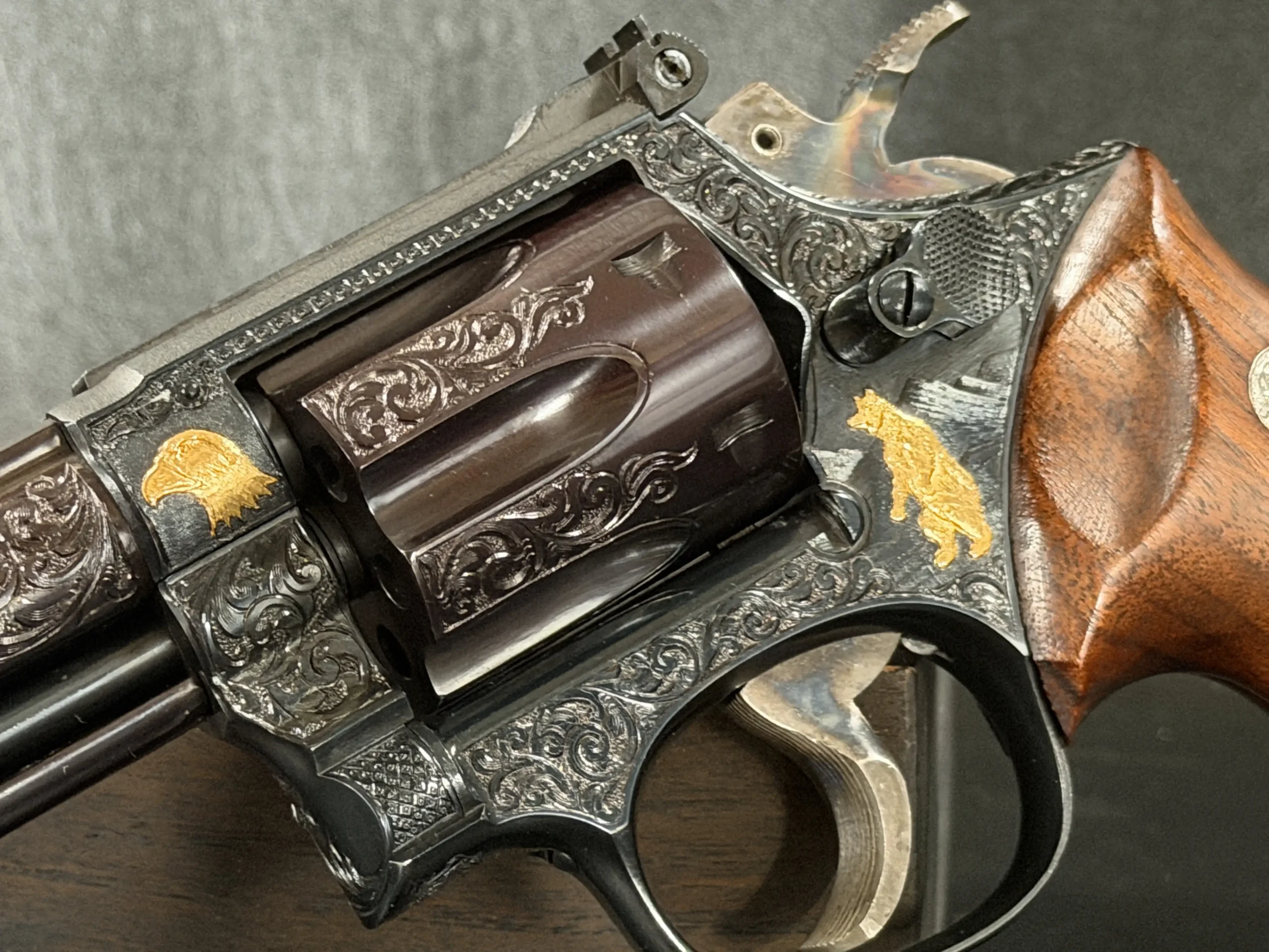 S W Model 53 Engraved Cylinder 22 Jet Revolver