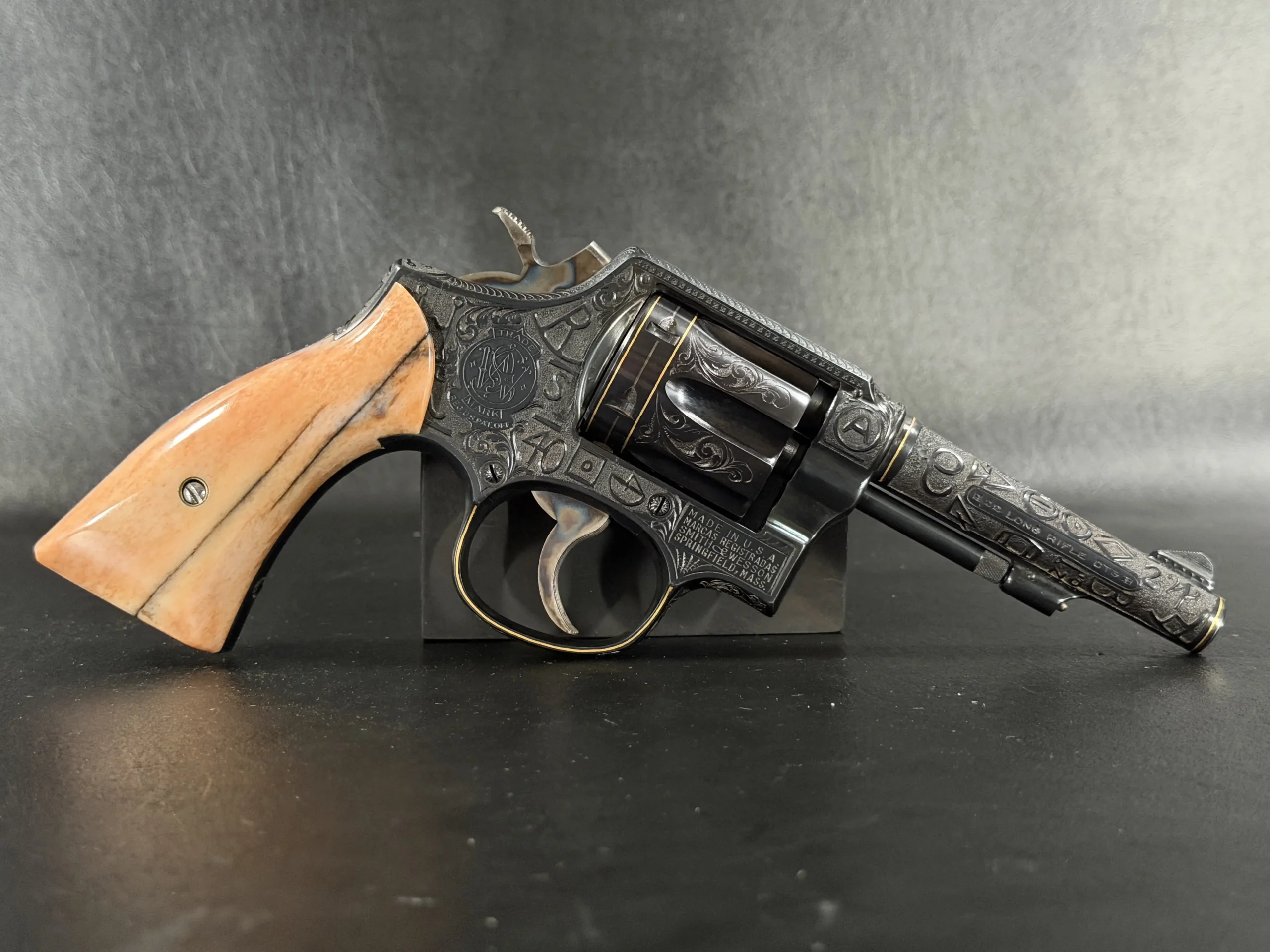 Smith Wesson 22 M P rare USPS contract revolver engraved