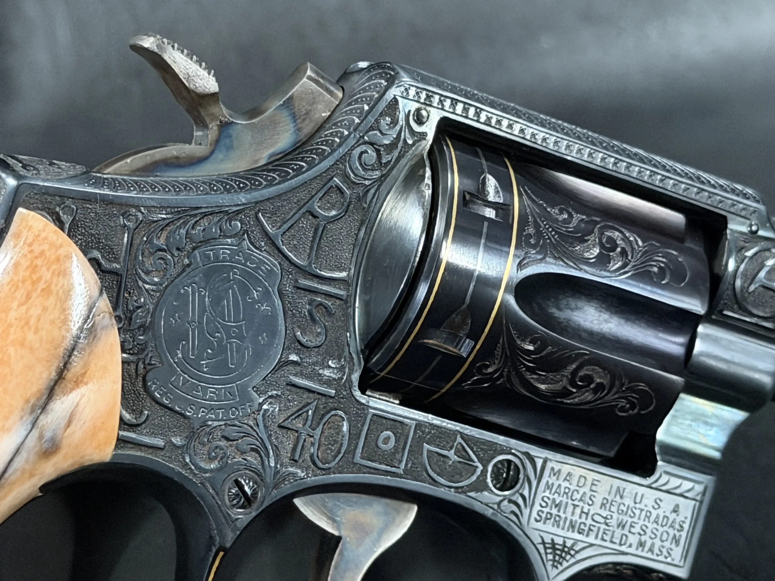 Smith Wesson 22 Military Police western engraved revolver