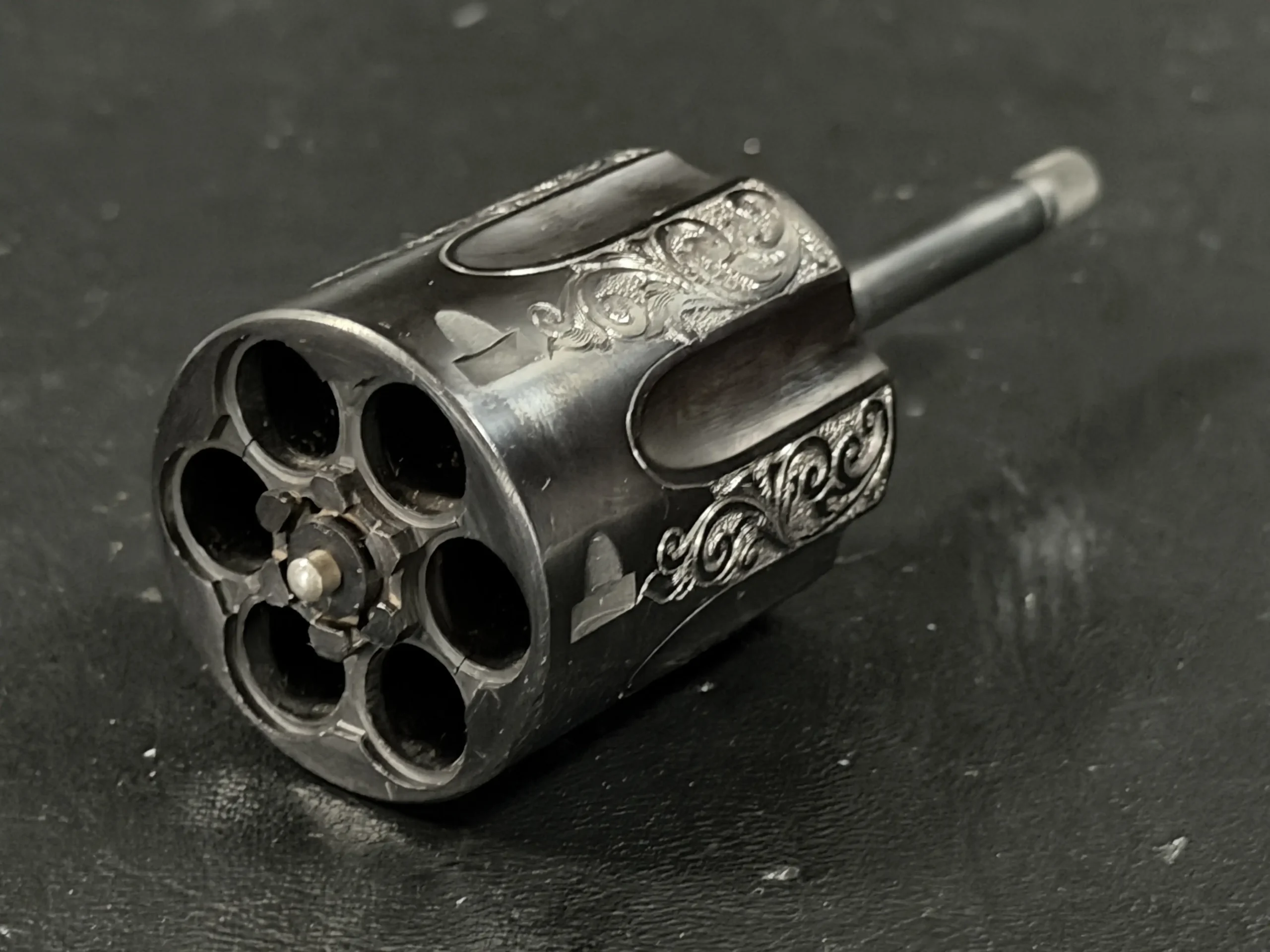 Smith Wesson 53 Engraved Revolver Cylinder Removed