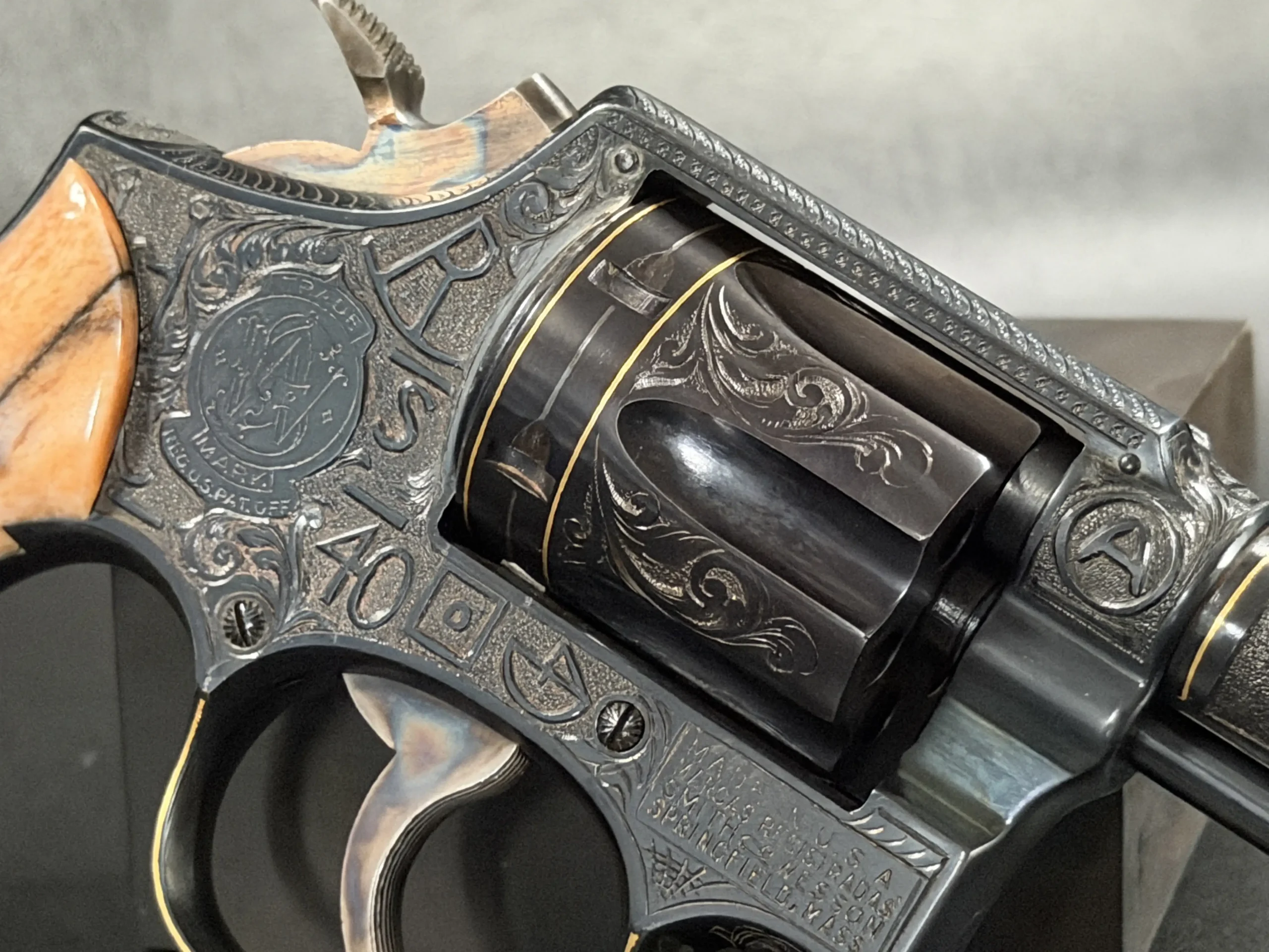 Smith Wesson postal service revolver 22LR engraved gold initials