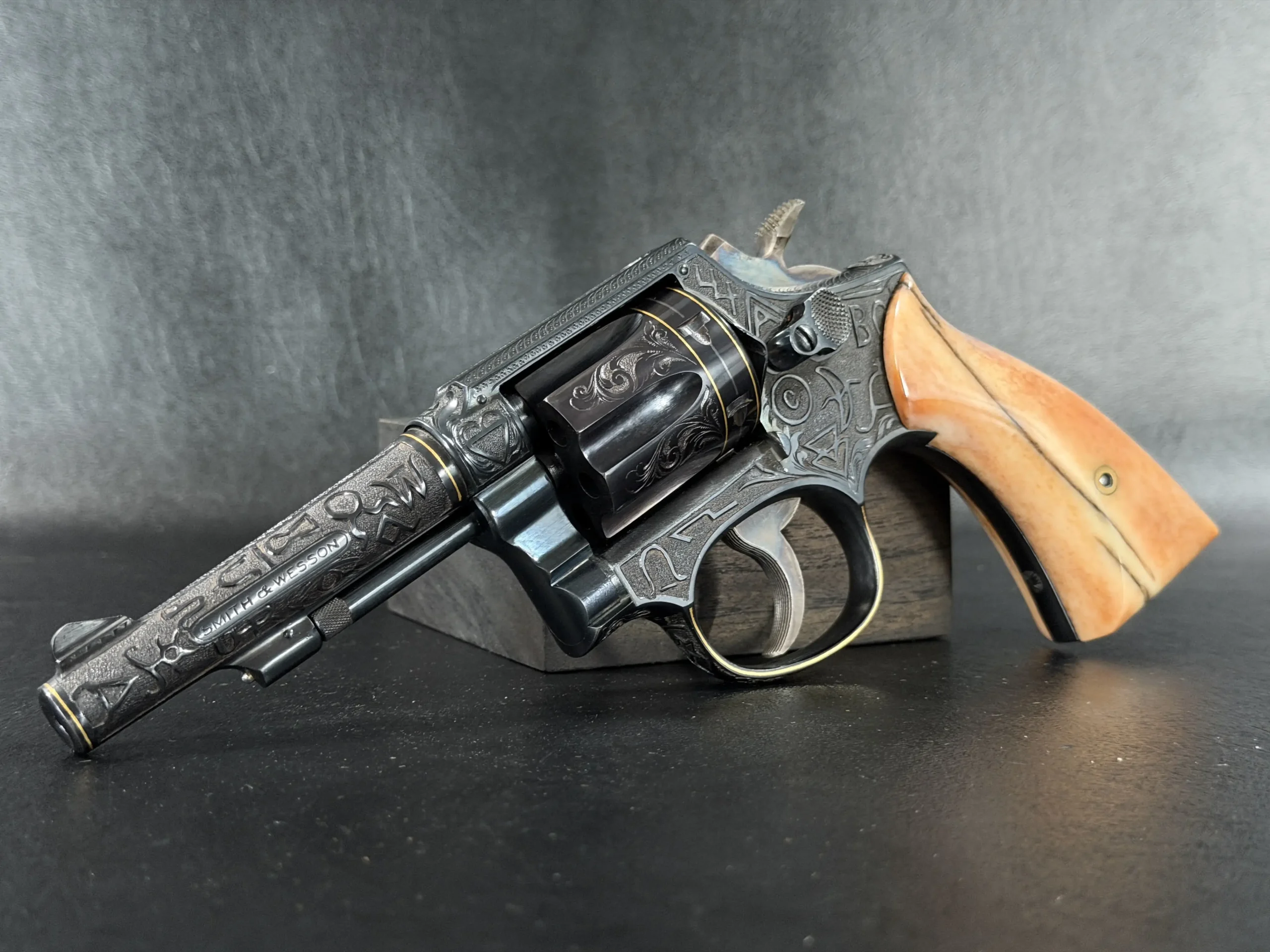 USPS issue Smith Wesson 22 Military Police engraved revolver
