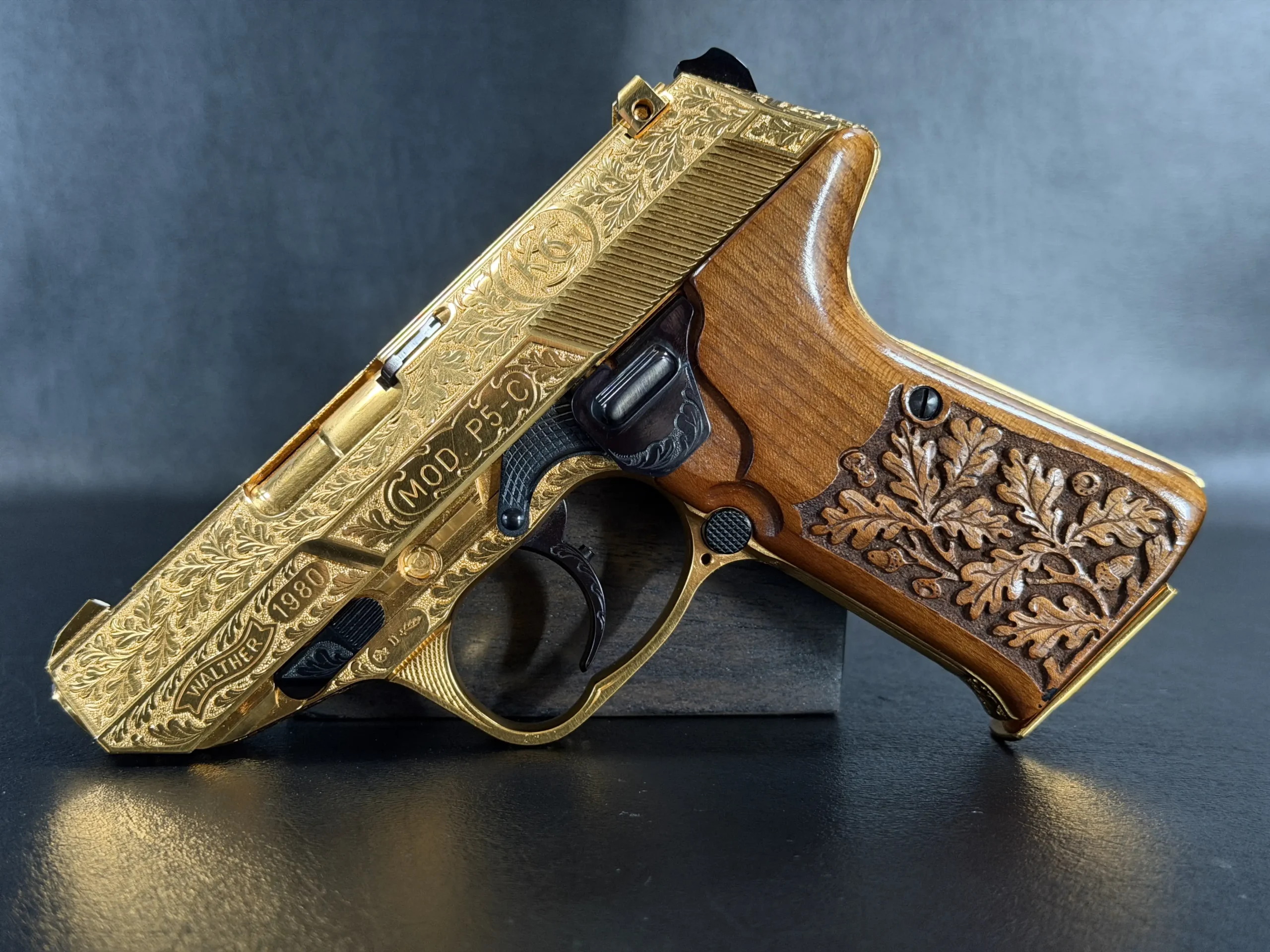 Walther P5C Engraved Gold Plated Pistol