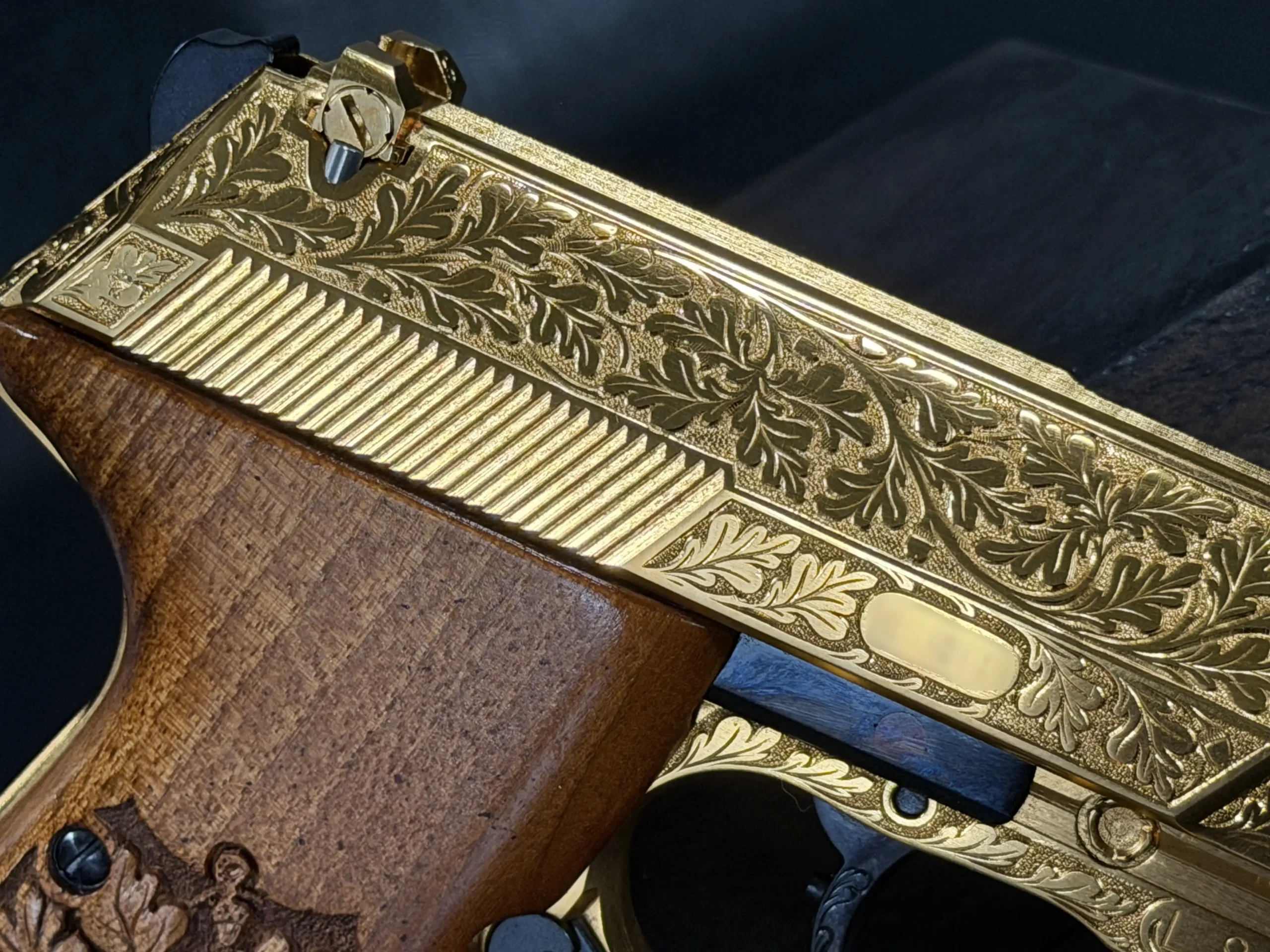 Walther P5C Gold Plated Frame Engraving
