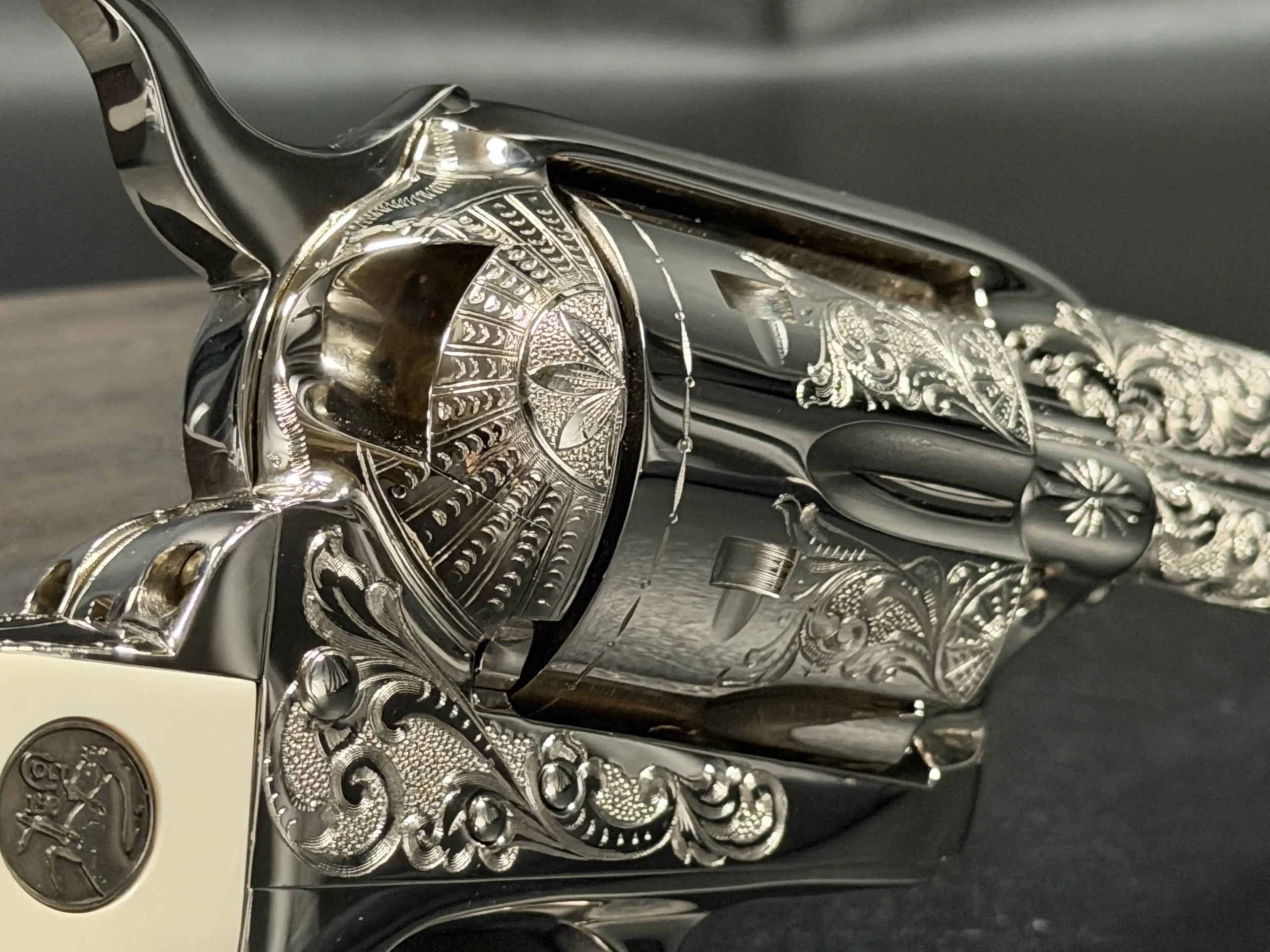 Colt Single Action Army Ivory Grip Engraved