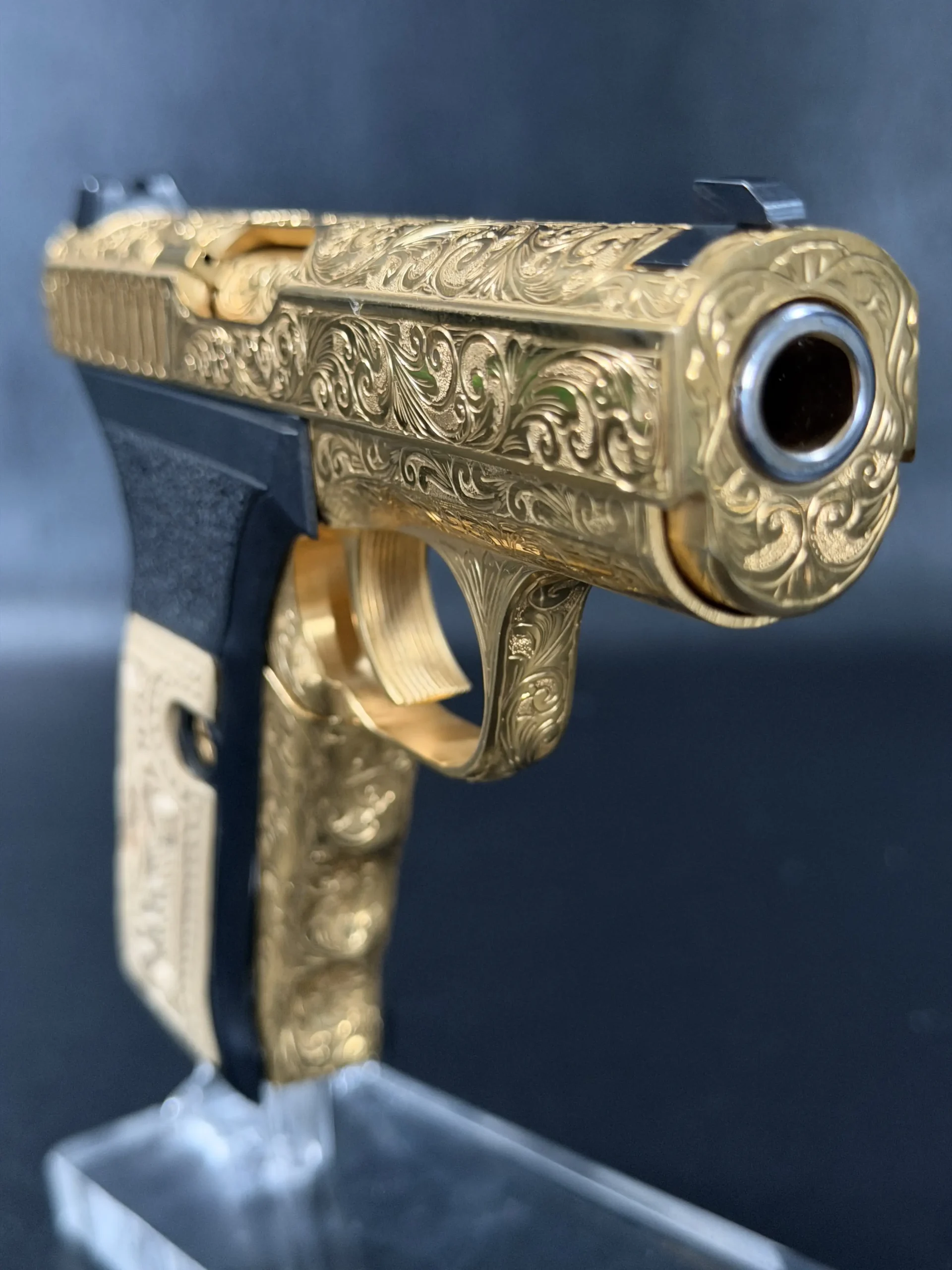 HK P7 Engraved Slide Close View