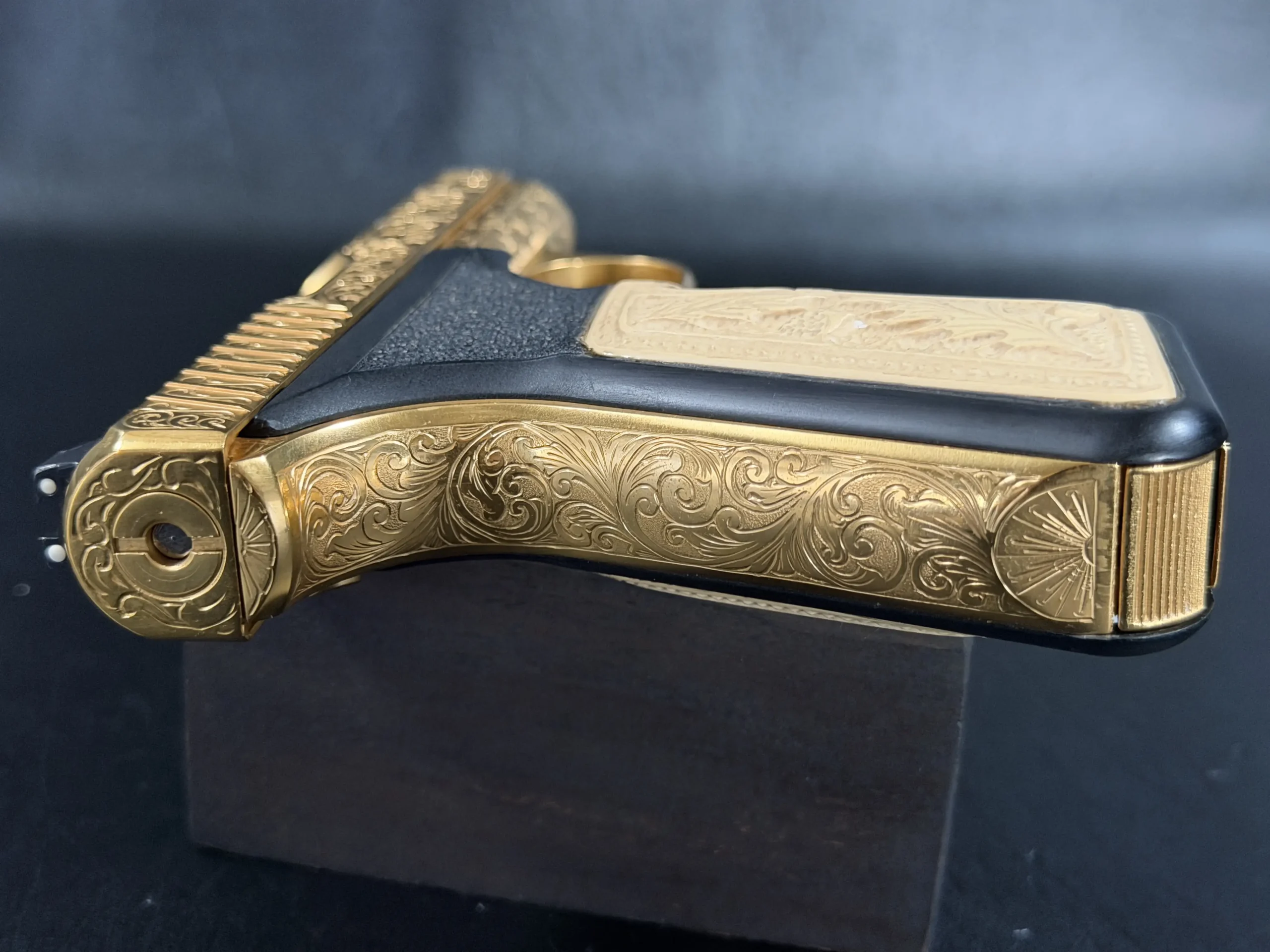 HK P7 Gold Engraving Close Up