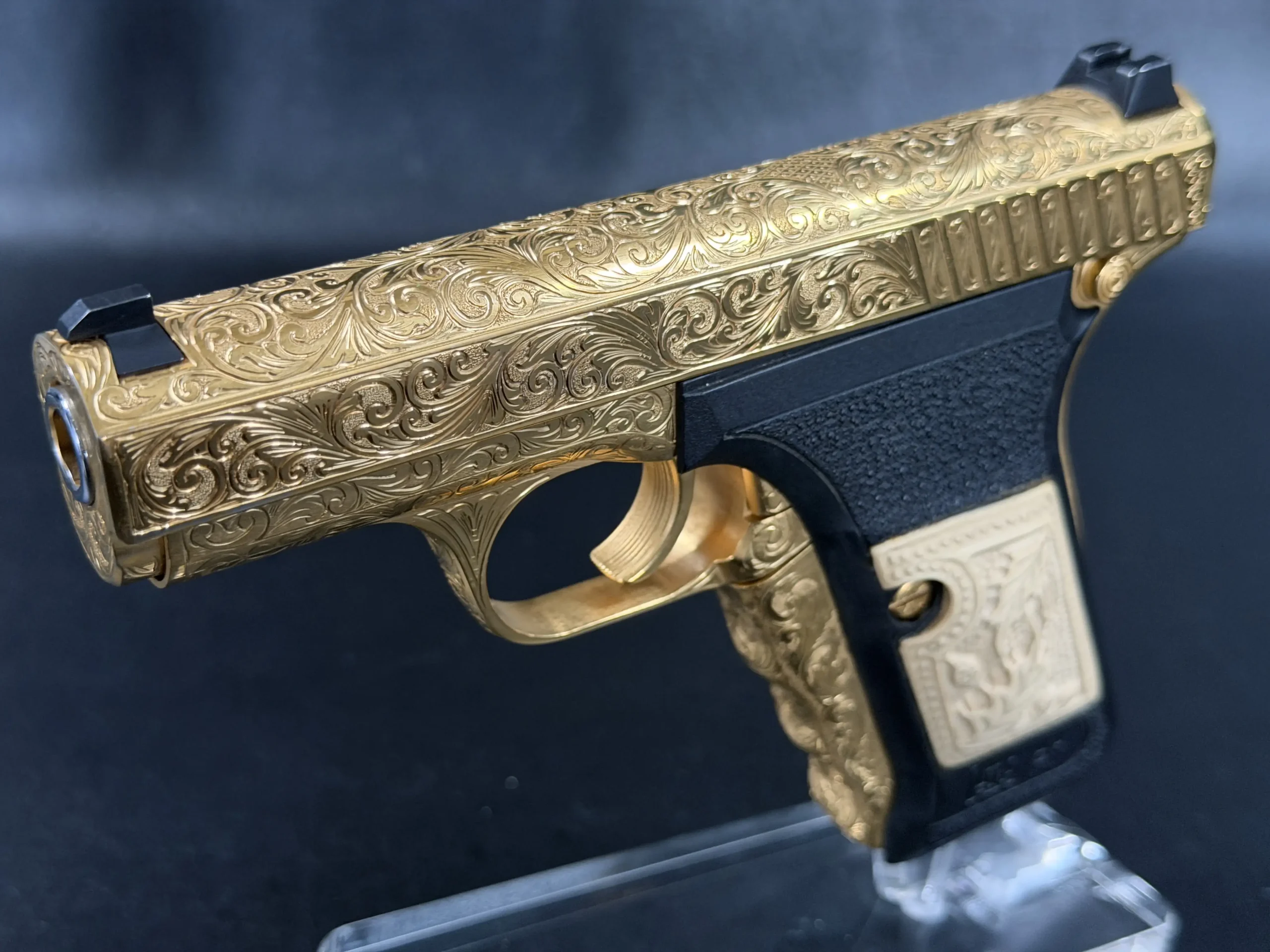 HK P7 Gold Scrollwork Detail
