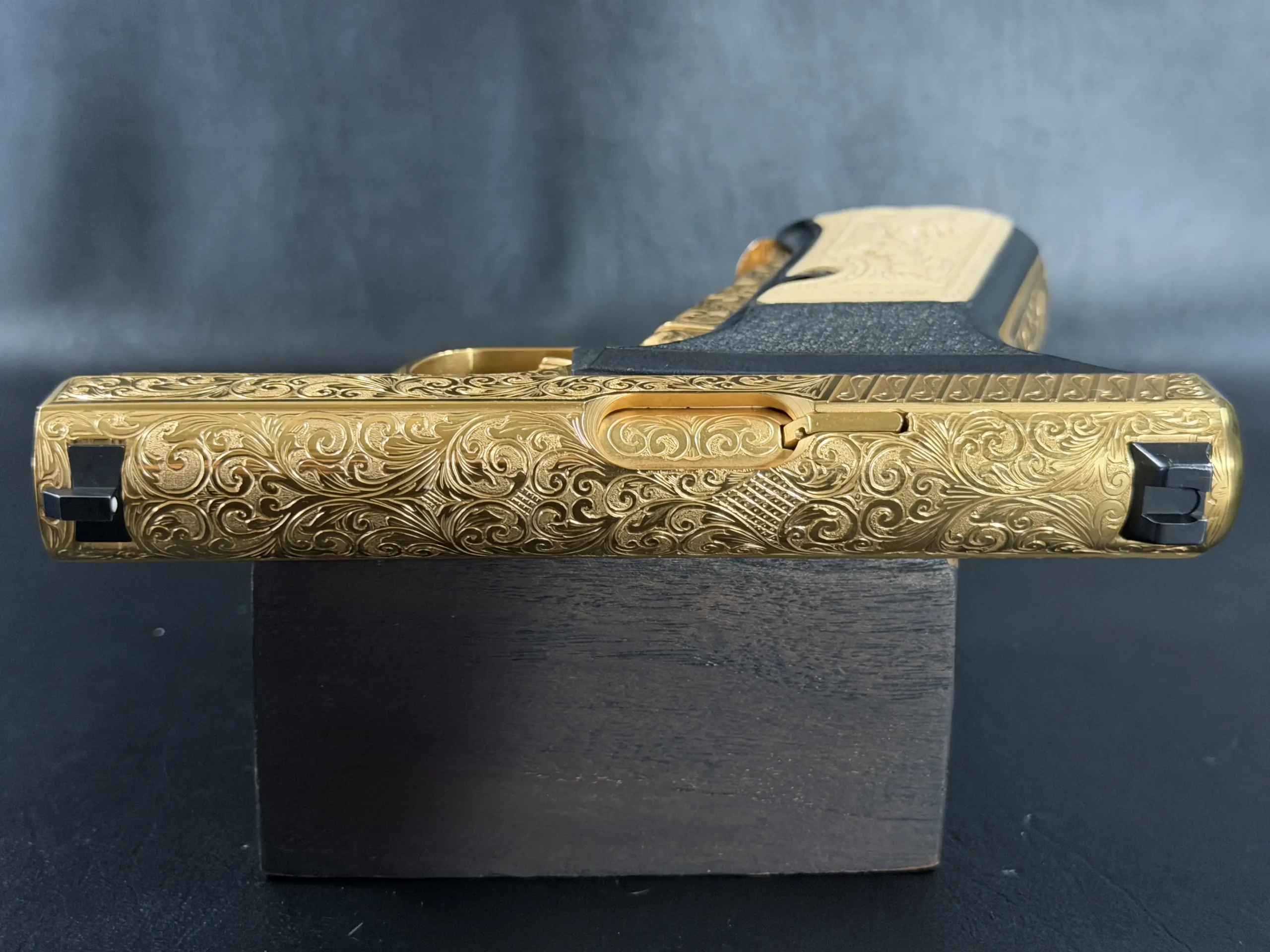 HK P7 Ornate Gold Engraving Detail