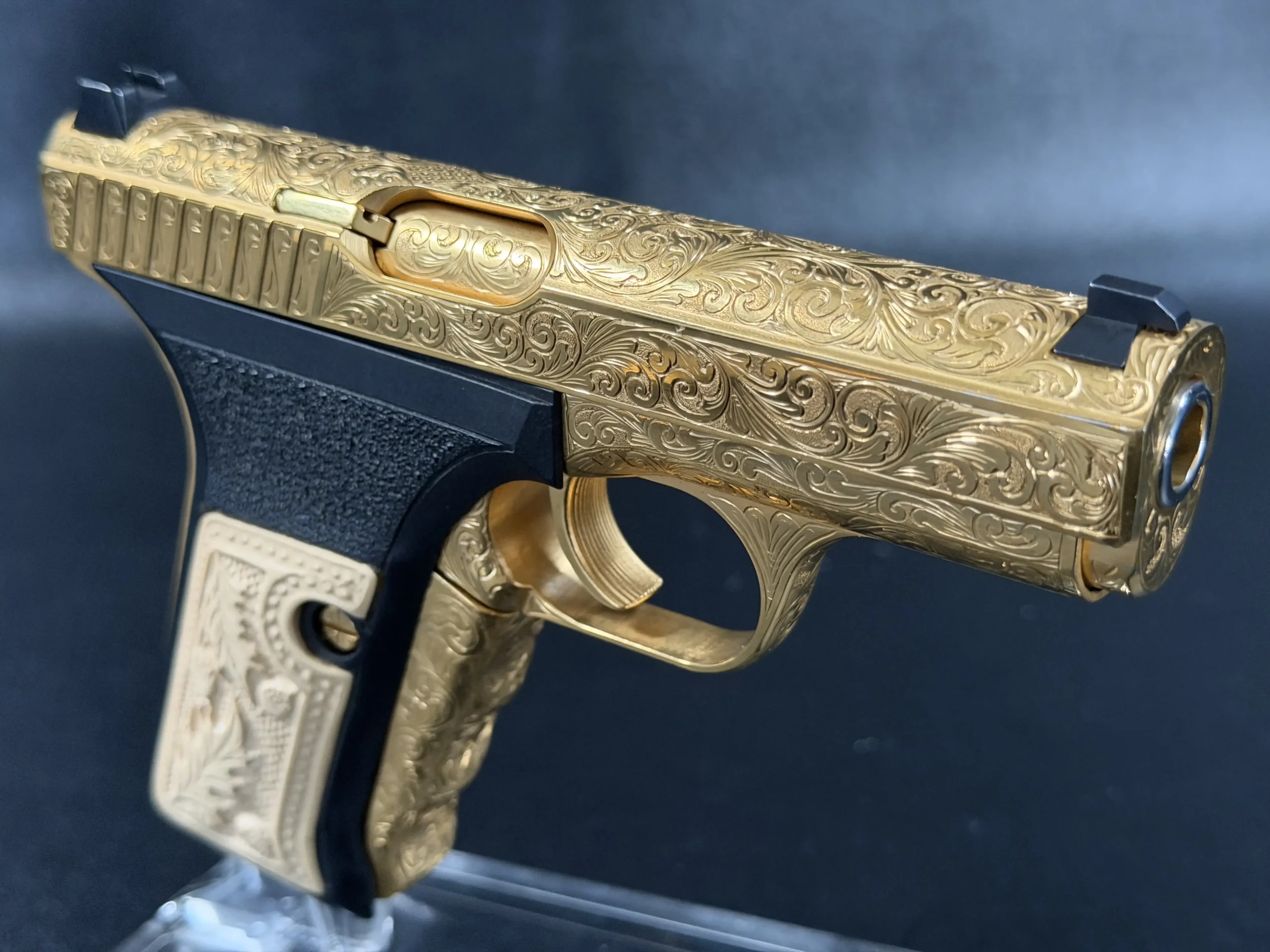Hand Engraved HK P7 Gold Finish