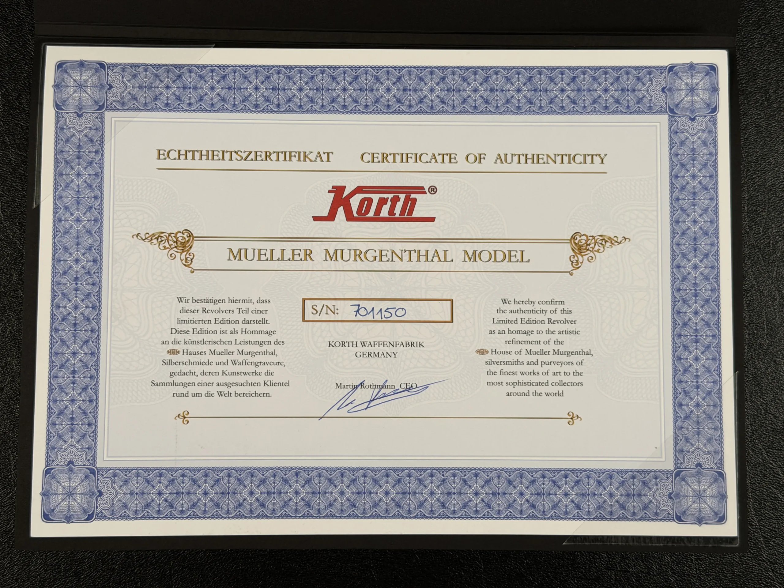 Korth Classic 3 Inch Elite Revolver