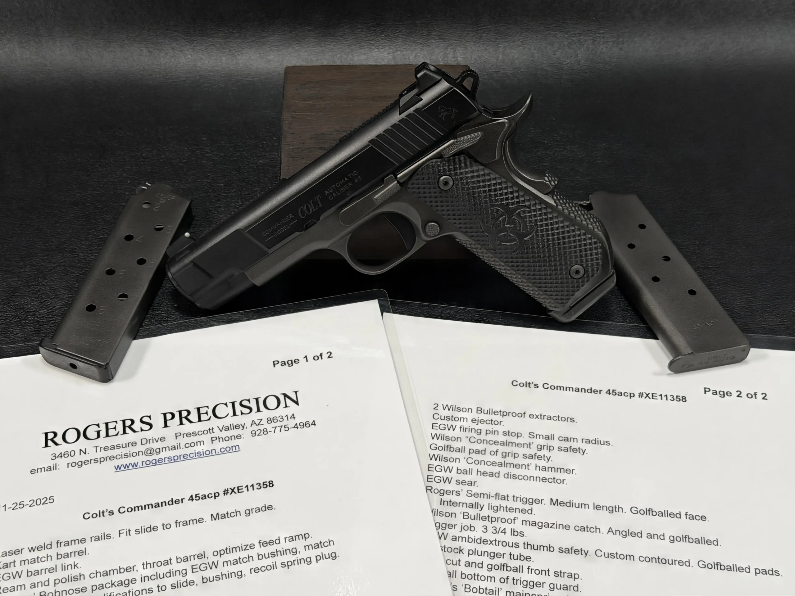 rogers precision 45 acp pistol