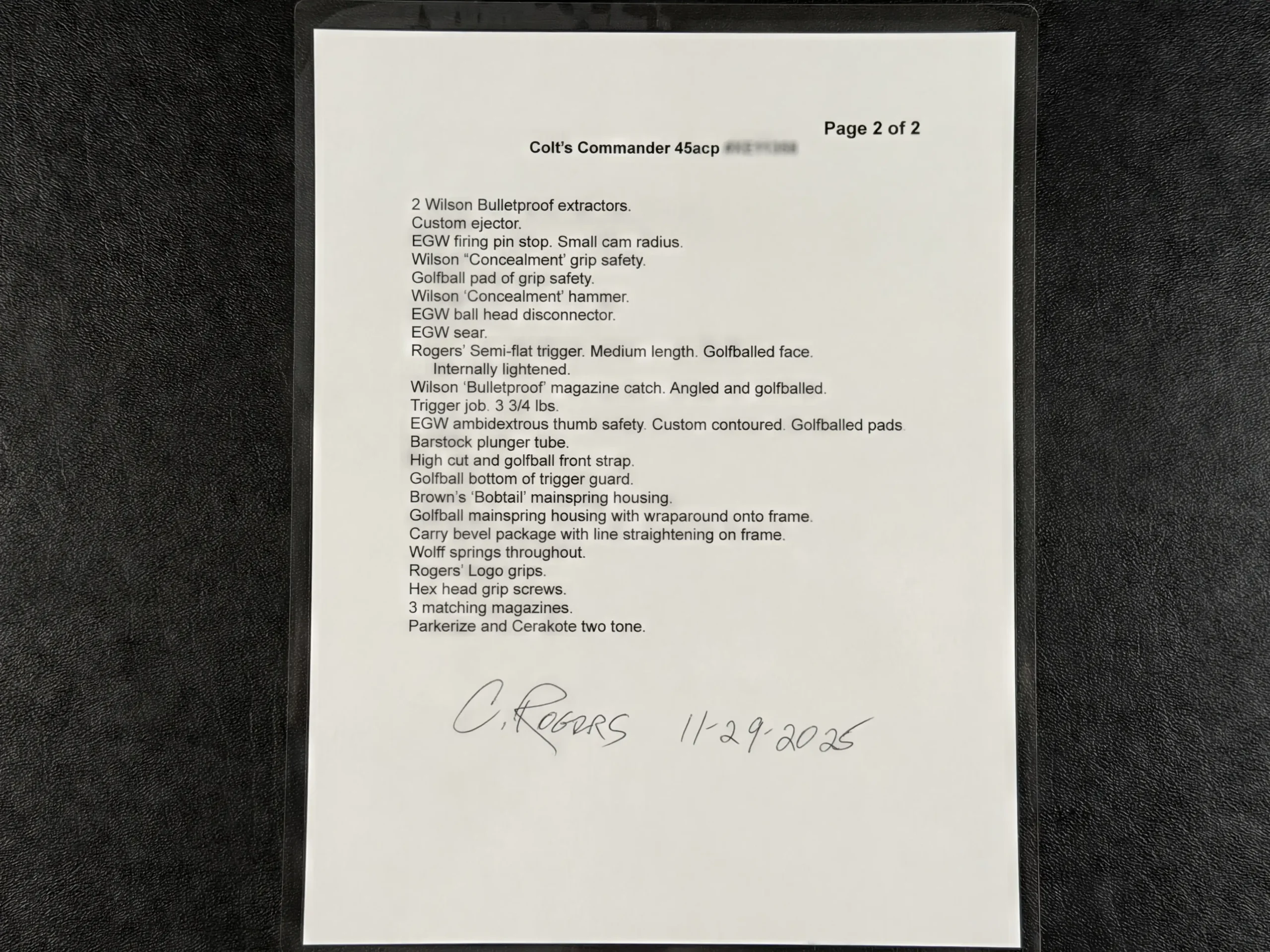 rogers precision front strap golfball