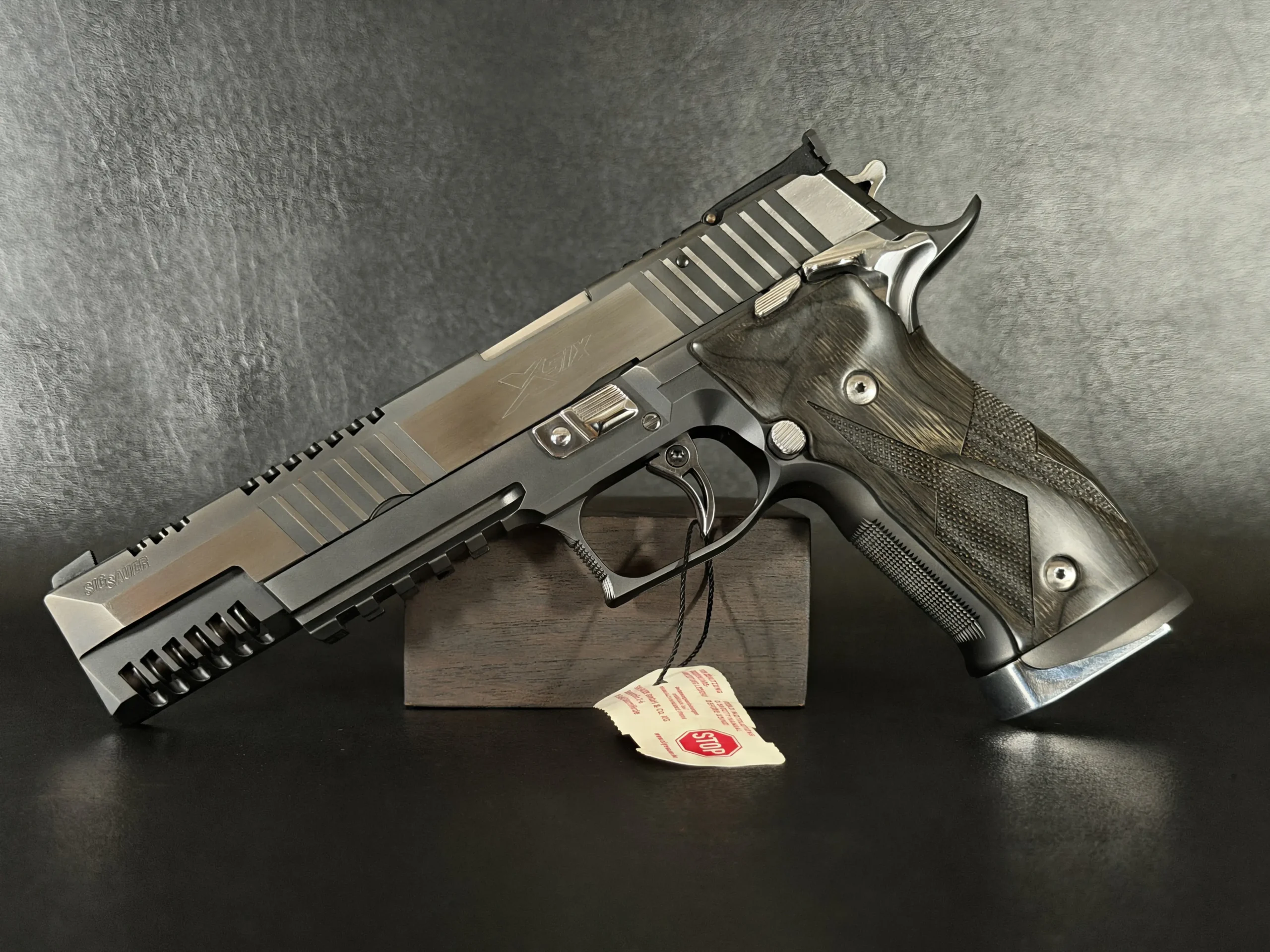 sig sauer p226 x six black and white skeleton