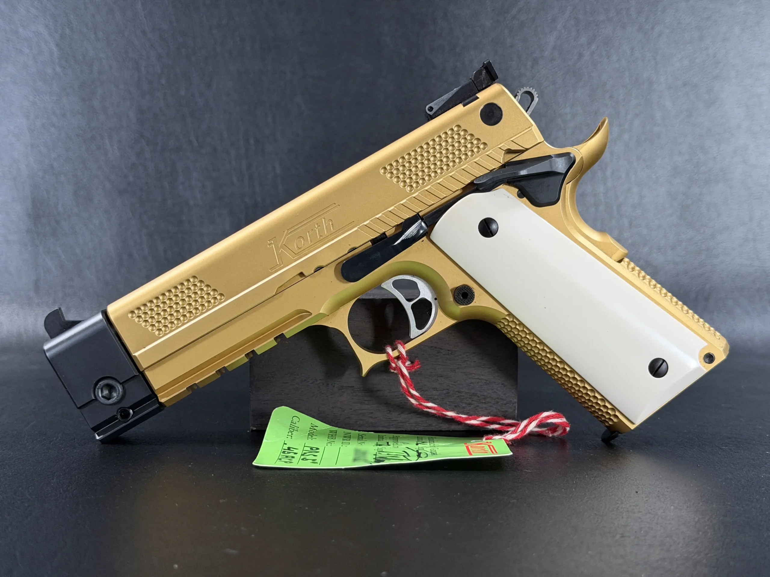Gold Korth PRS 5 Inch .45 ACP Left Side