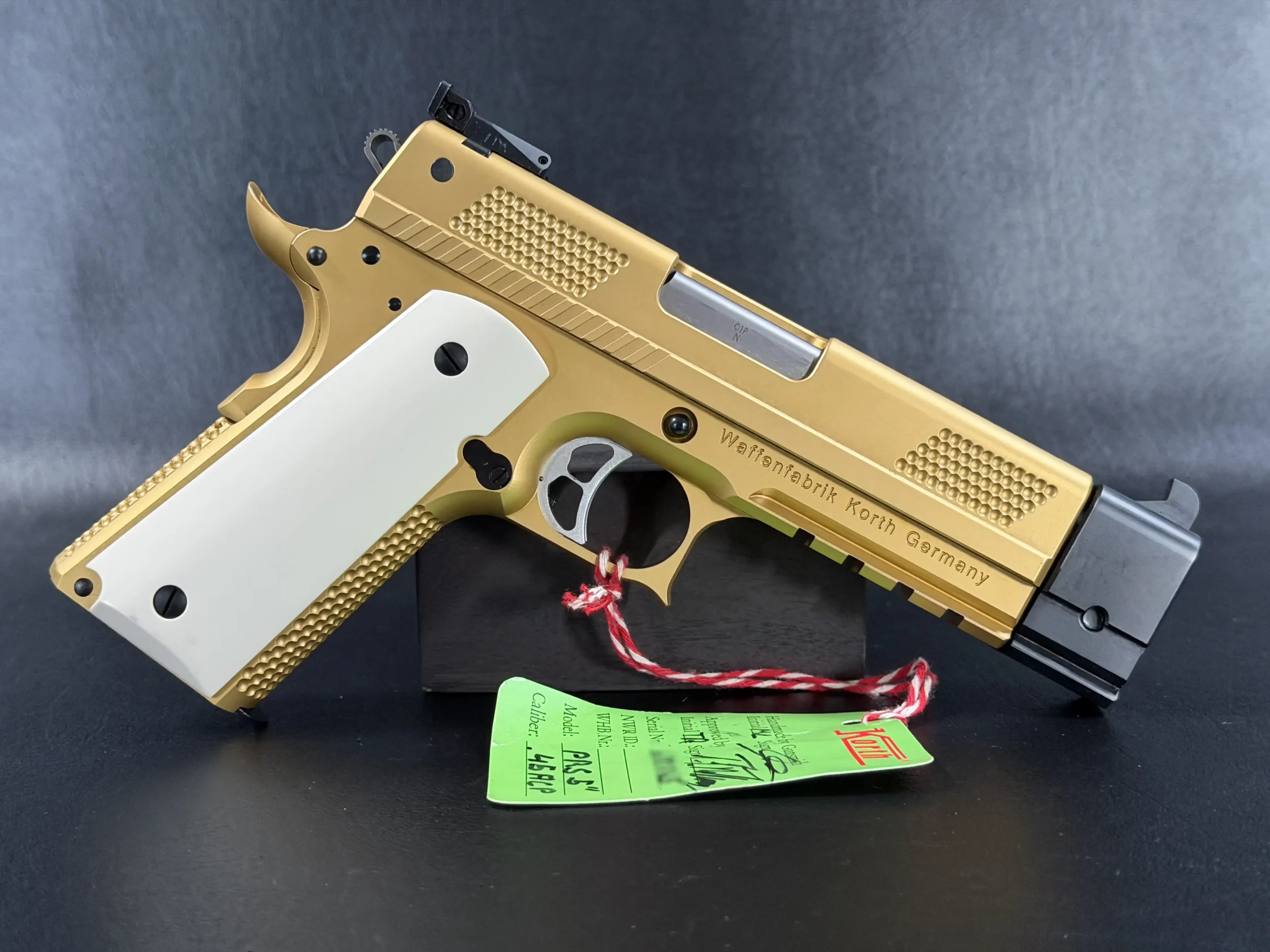 Gold Korth PRS 5 Inch .45 ACP Right Side