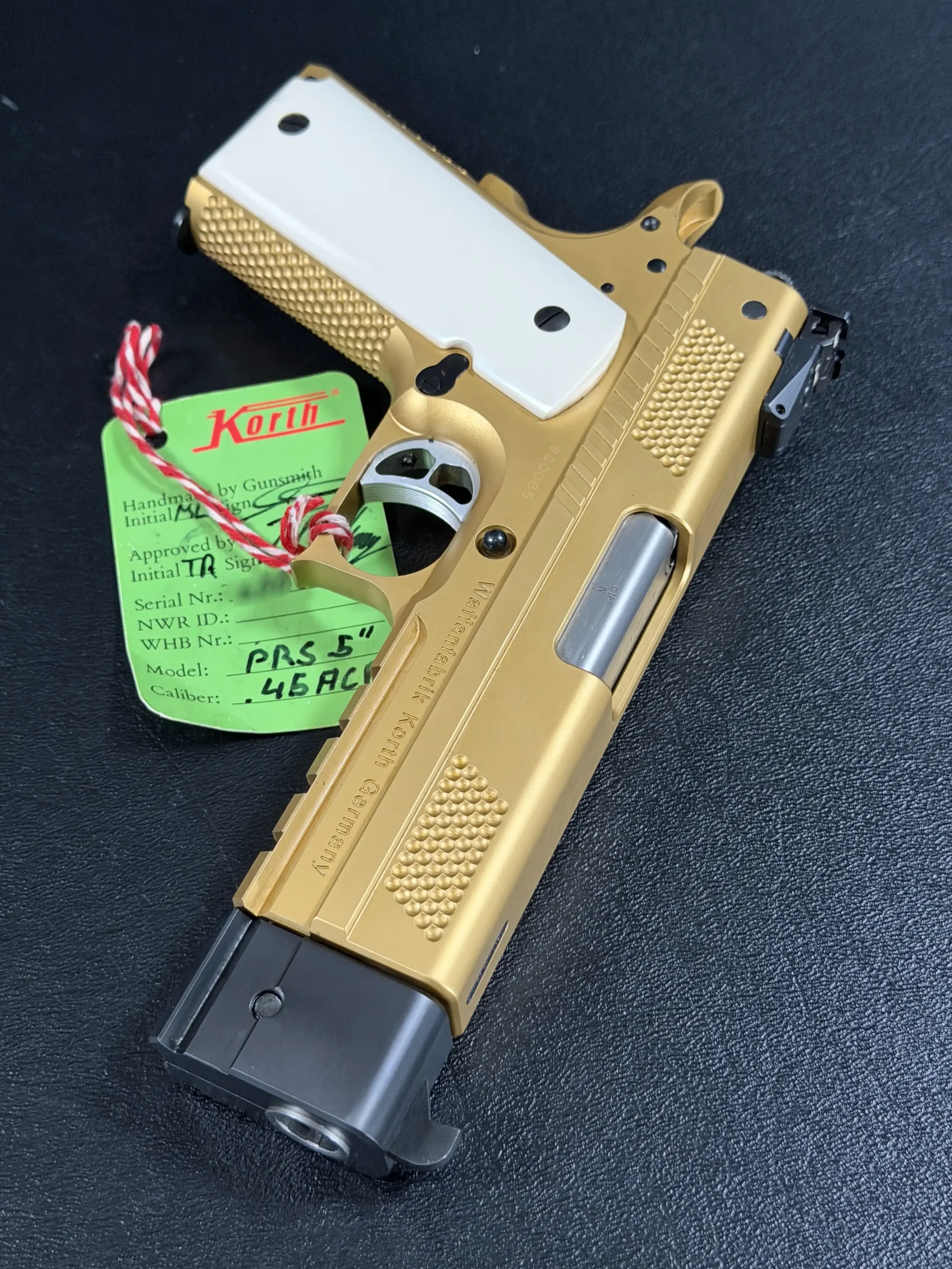 Gold Korth PRS High End German Handgun